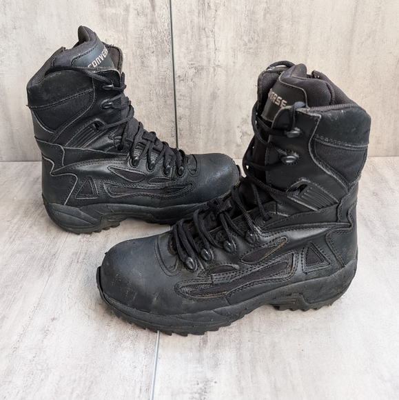 Converse Rapid Response Black Leather Tactical Side Zipper Boots Military Size 9 - Picture 1 of 16